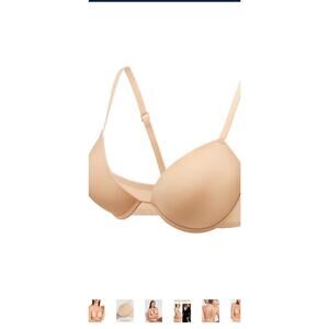 IHOIU Women's Lace Push Up Bra Padded Underwire Plunge Nude Size 36B Nude